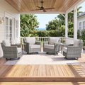 Luxury 6" Thick Cushioned 6-Piece Swivel Rocker Chairs Set by Belord