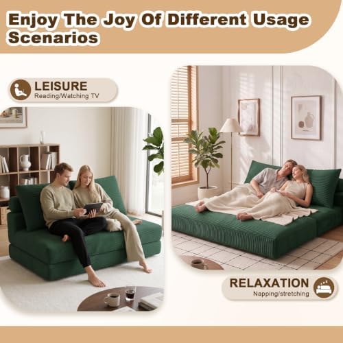 Folding Sofa Bed, 3-in-1 Convertible Sleeper Chair Bed - Image 7