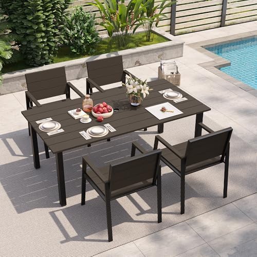 Outdoor Table and Chairs for 4 Aluminum Patio Dining Set by Aoxun