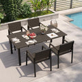 Outdoor Table and Chairs for 4 Aluminum Patio Dining Set by Aoxun