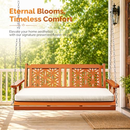 VINGLI 4.5 FT Wooden Porch Swing - Image 2
