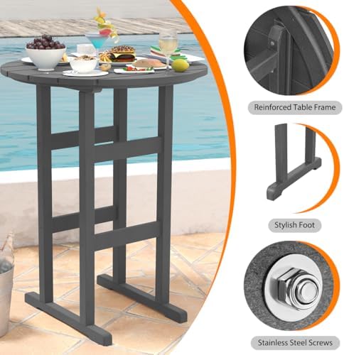 Sundale Outdoor 5 Pieces Adirondack Bar Set, Patio Counter Height Bistro - Image 4