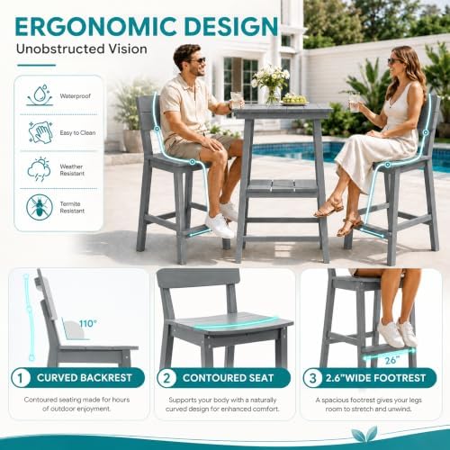 26" HDPE Outdoor Bar Table - Image 4