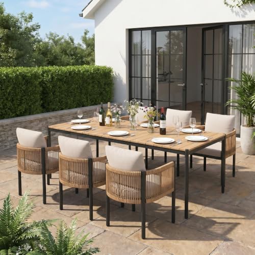 SUNSITT 7 Piece Outdoor Patio Dining Set w/Cushioned Woven Rattan Chairs by SUNSITT%7CPerfectYourOutdoorLiving