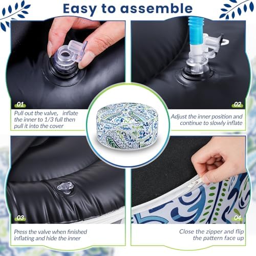 Cinnvoice 2 Pcs Inflatable Indoor Outdoor Ottoman Pouf - Image 4