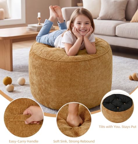 Hobestluk Round Oversized Ottoman Foot Leg Rest Under Desk - Image 5
