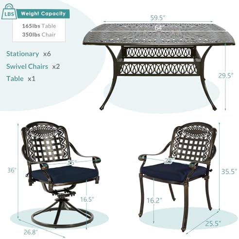 9-Piece Outdoor Patio Dining Set - Image 3