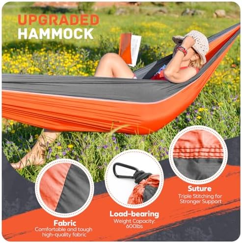Camping Hammock Lightweight, Portable Hammocks Parachute Hammock - Image 3
