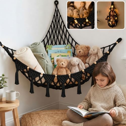 TIDYTEDS Macrame DreamLights Boho Stuffed Animal Storage Net Hammock Extra by TIDYTEDS