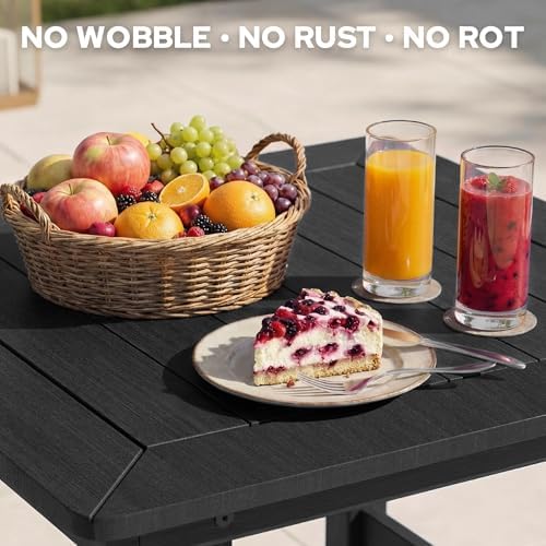 3-Piece Outdoor Bistro Bar Set, HDPE Bar Height Table & Chairs - Image 3