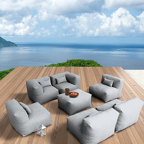 Dineli ANNYH Patio Garden Sectional Conversation Set Outdoor Modular Sofa - Image 2