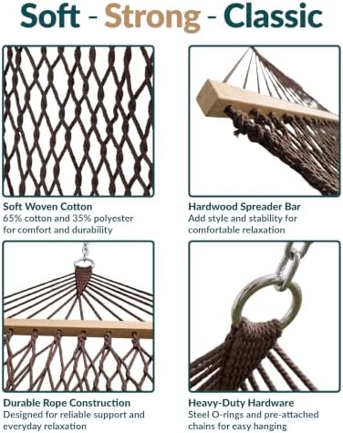 Sunnydaze Double Cotton Rope Hammock - Image 5