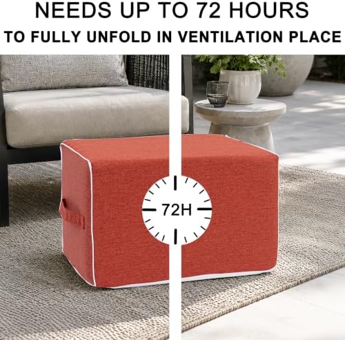 Patio Outdoor Ottoman & Footrest Pouf – All-in-One Foam-Filled Design, - Image 7