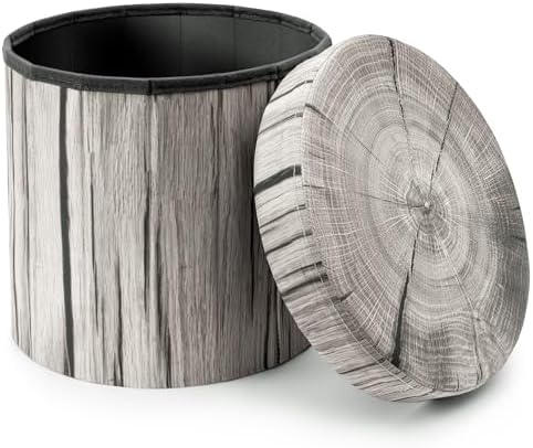 Sorbus Tree Stump Stool, 15 Inch Storage Ottoman & Footrest by Sorbus