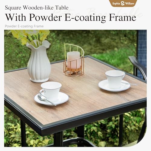 Sophia & William 3-Piece Bar Height Patio Table and Chairs - Image 6