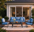 Aluminum Patio Conversation Set, Outdoor Patio Furniture by VonzoyHome