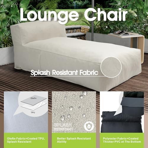 Dineli Chaise Lounge Chair Outdoor Bed Lounger Couch Sofa - Image 4