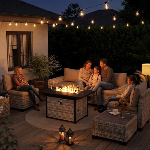 Outdoor Patio Furniture Set PE Wicker Rattan Outdoor Sectional Sofa - Image 7