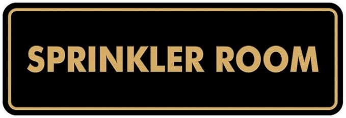 Signs ByLITA Standard Sprinkler Room Sign (Black/Gold) - Small