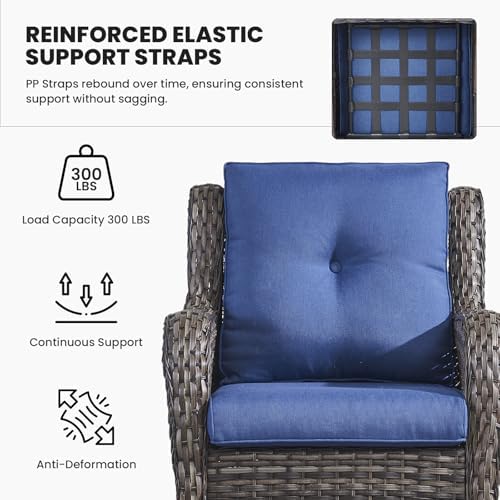 Patio Wicker Sofa Set 6 Pieces Patio Furniture Set Outdoor Couch, 2 Patio - Image 6