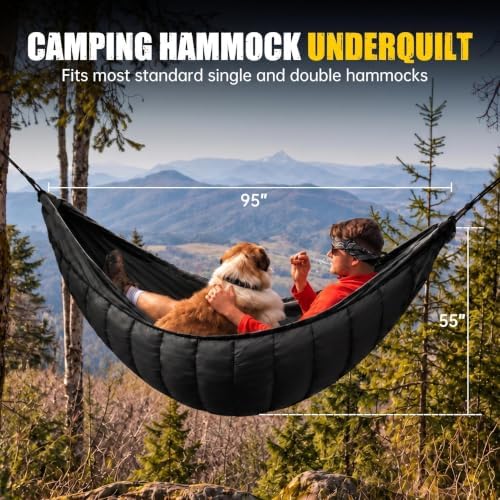 Camping Hammock Underquilt, Full Length Lightweight Insulated Quilt - Image 3