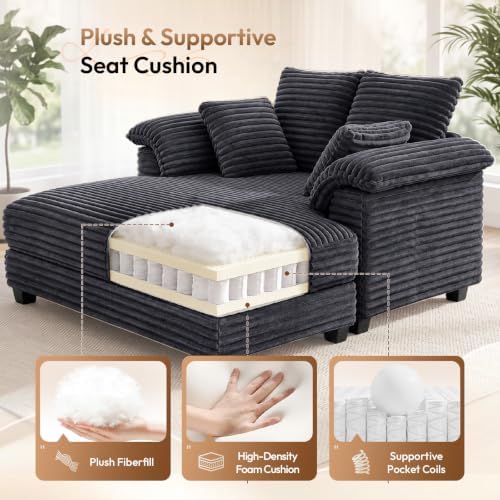 VINGLI 56" Wide Oversized Chaise Lounge Chair - Image 4