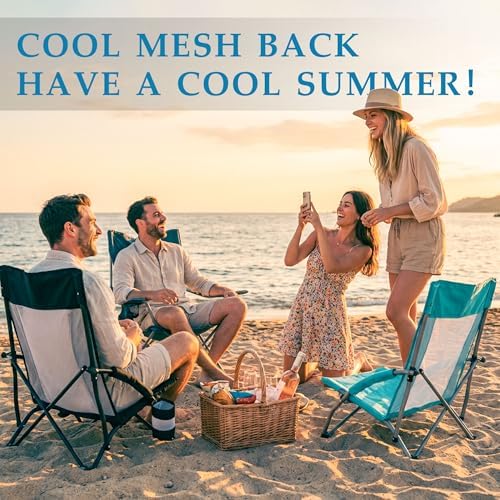 Low Folding Beach Chairs for Adults, Portable Lightweight Sling Beach Camping - Image 6