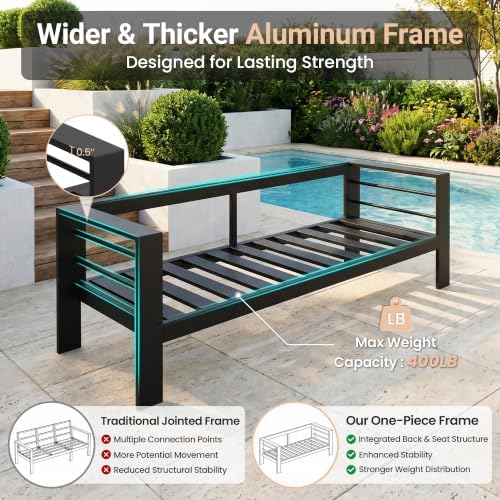 4 Seats Outdoor Patio Set, Aluminum Outside Furniture - Image 4