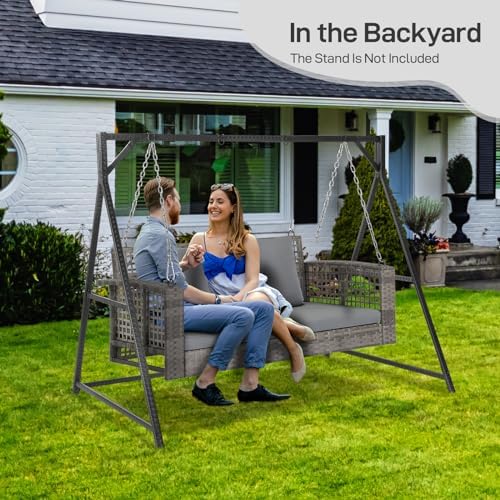 4FT Wicker 2-Person Porch Swing - Image 7