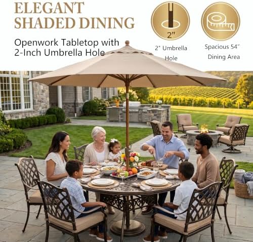 7-Pcs Cast Aluminum Patio Dining Set - Image 5