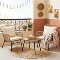 3 Pieces Boho Small Outdoor Patio Chair Set by NICESOUL