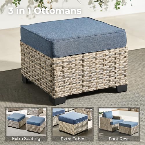 HOOOWOOO Outdoor Sectional Patio Furniture Set, 8 Pieces Wicker Conversation - Image 6