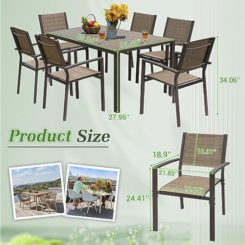 Greesum 7 Piece Outdoor Dining Set Patio Furniture - Image 4
