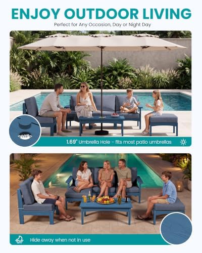 SERWALL 5 Piece HDPE Patio Furniture Set - Image 5