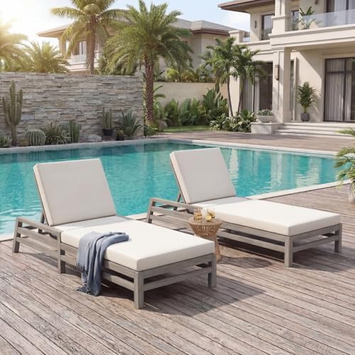 Outdoor Chaise Lounge Chair Set of 2, Patio Chaise Lounge Recliner by OwnMidcenzarQuality