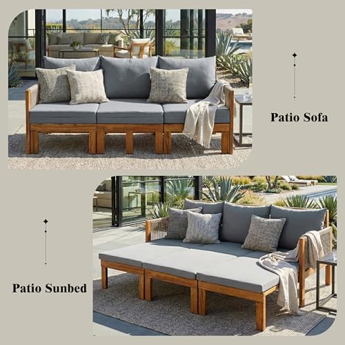 Outdoor Daybed Patio Sofa Bed 3 Seat Patio Sunbed Outdoor Sleeper Sofa Outdoor - Image 4