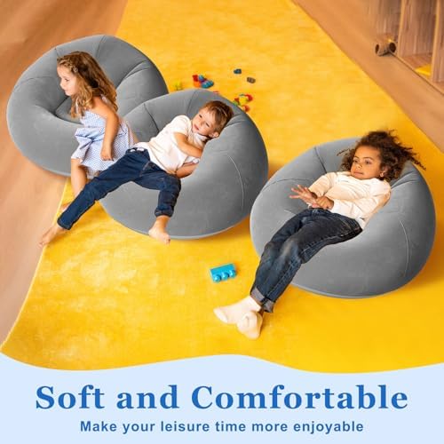 Realspring Inflatable Bean Bag Chairs, Dark Gray - Image 6