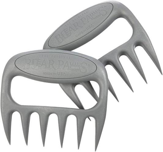 Bear Paws Meat Claws - The Original Meat Shredder Claws for Pulled Pork, USA Made - Easily Lift, Shred, Pull and Serve Pork, Chicken, Brisket and Turkey - Gift for Dad on Father's Day! (Gray)