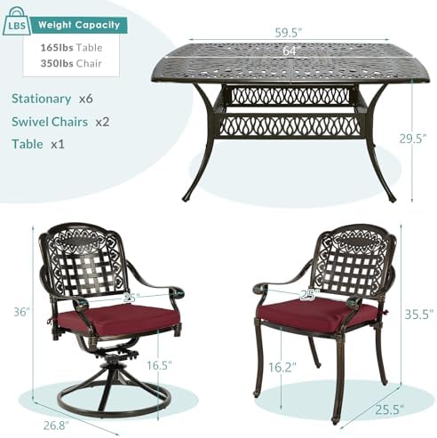 9-Piece Outdoor Patio Dining Set - Image 4