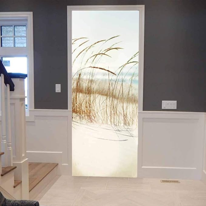 Door Wallpaper Self-Adhesive Door Poster 3D Door Picture - Sylter Dune - Door Film Photo Wallpaper Premium PVC Waterproof Door Sticker Wall Sticker for Bedroom Living Room Door Decoration Stickers 80