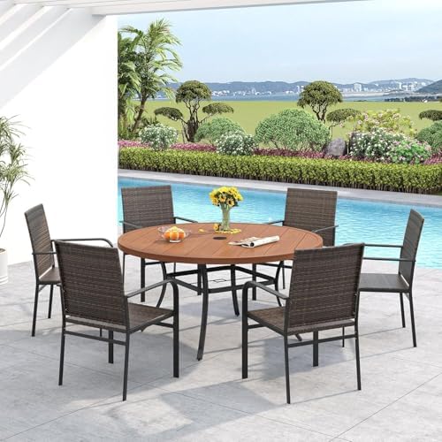 VICLLAX 50" Outdoor Round Patio Dining Table - Image 2
