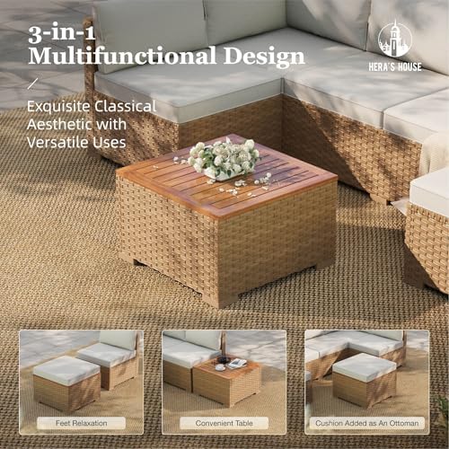 8-Piece Wicker Rattan Patio Sectional Set - Image 7