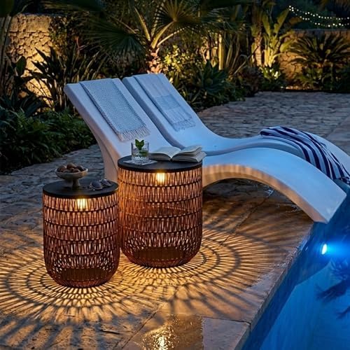 HMVPL Solar Outdoor Side Table Set of 2 - Image 6