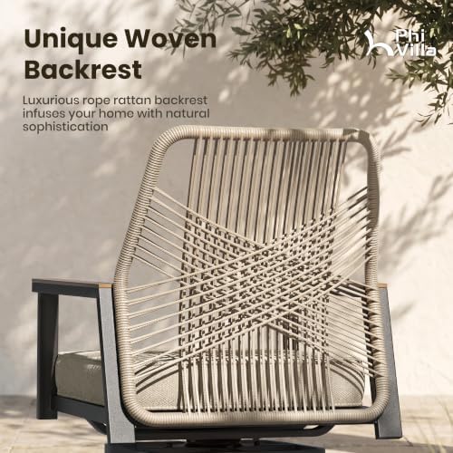 PHI VILLA Bar Height Patio Table & Chairs, Outdoor Furniture Dining Set - Image 6