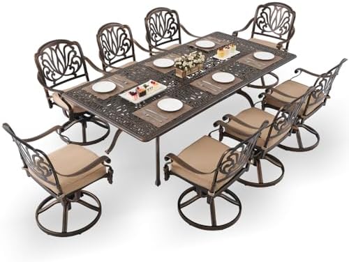9-Pcs Cast Aluminum Patio Dining Set by Unknown