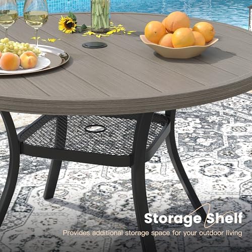 VICLLAX Round Patio Dining Table - Image 6