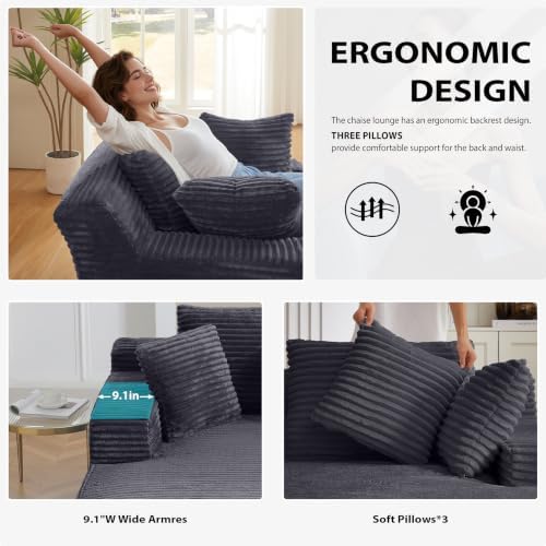 HANXIN Couch Chaise Lounge Chair Indoor, Boneless Sleeper Sofa Bed - Image 5
