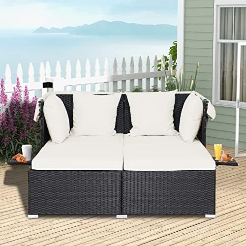 ORALNER Outdoor Daybed, 2-Person Wicker Patio Sofa - Image 5