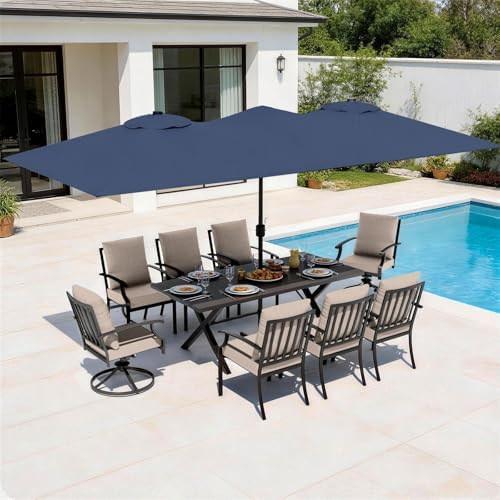 10 Piece Outdoor Dining Set for 8, Patio Table and Chairs Set - Image 7