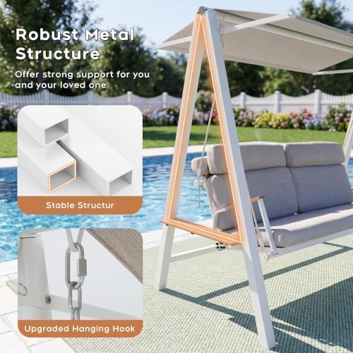 3-Seat Outdoor Porch Swing - Image 5